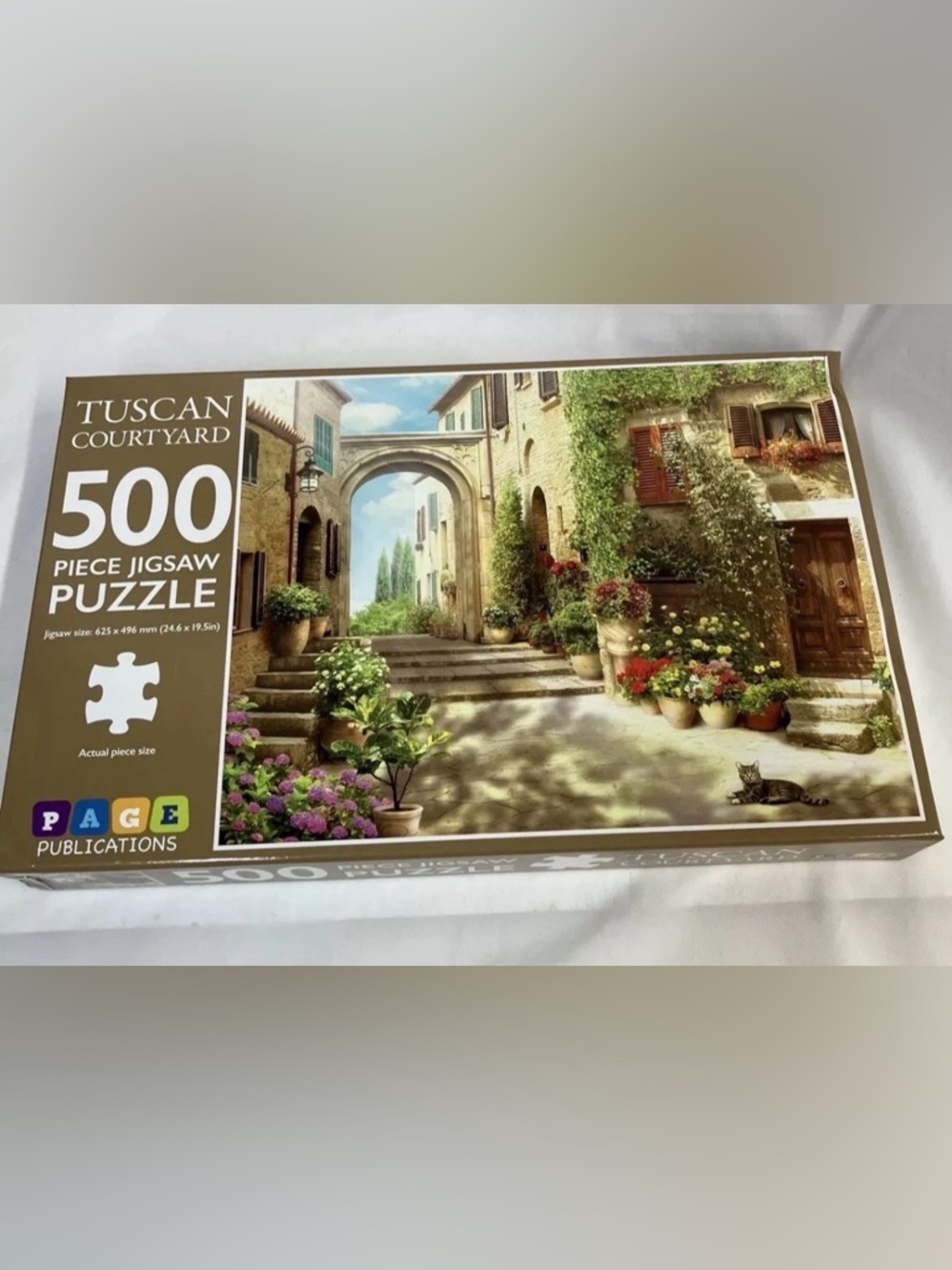 JIGSAW PUZZLE -TUSCAN COURTYARD 500 Pc 24.6"X19.5". NEW SEALED